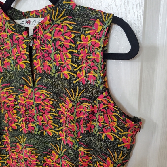 Avi Kahala Collection Hawaii Sleeveless Floral Rayon Dress Women's Size Medium - Picture 7 of 11